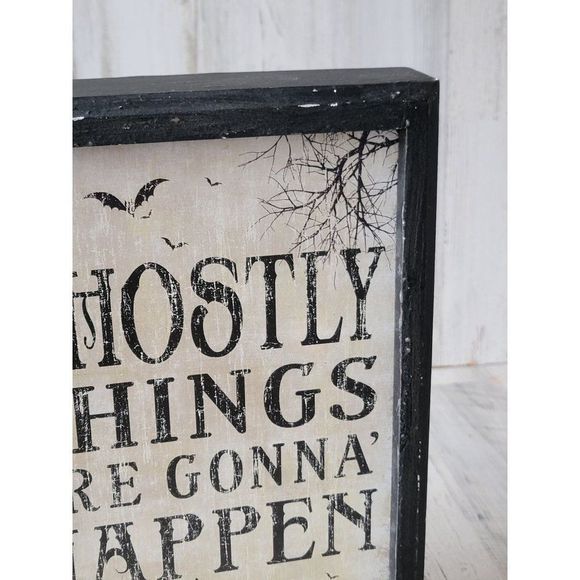 Square One ghostly things are going to happen wall sign Halloween prop decor - Picture 7 of 11